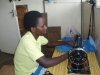 Sussan on the sewing machine