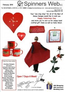 The Spinners Web Feb 2010 Newsletter theme is Valentines Day